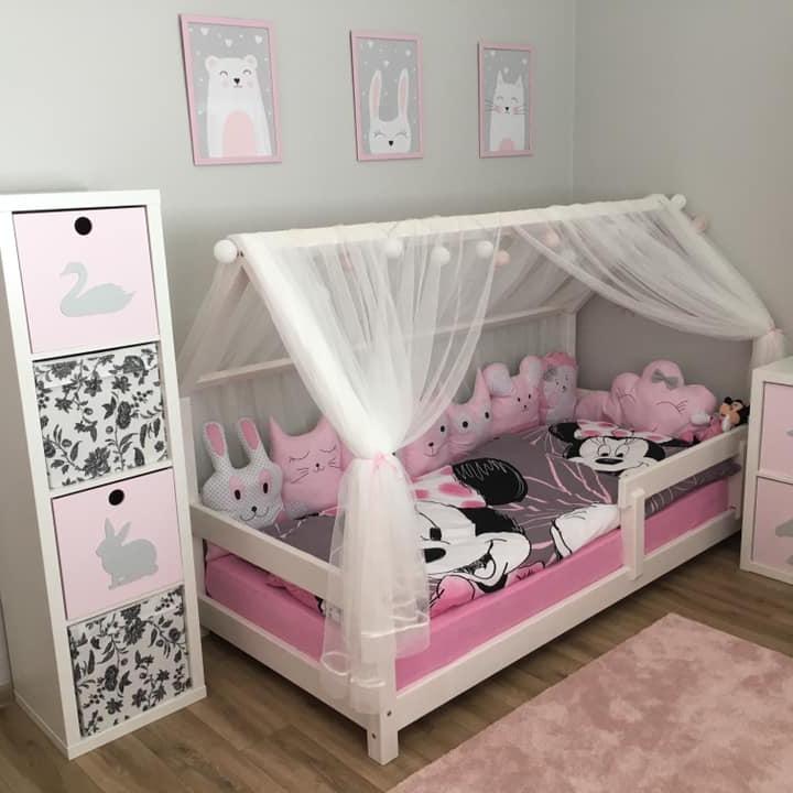 Hausbett FENNA für Kinder mit Rausfallschutz, versch. Maße & Farben