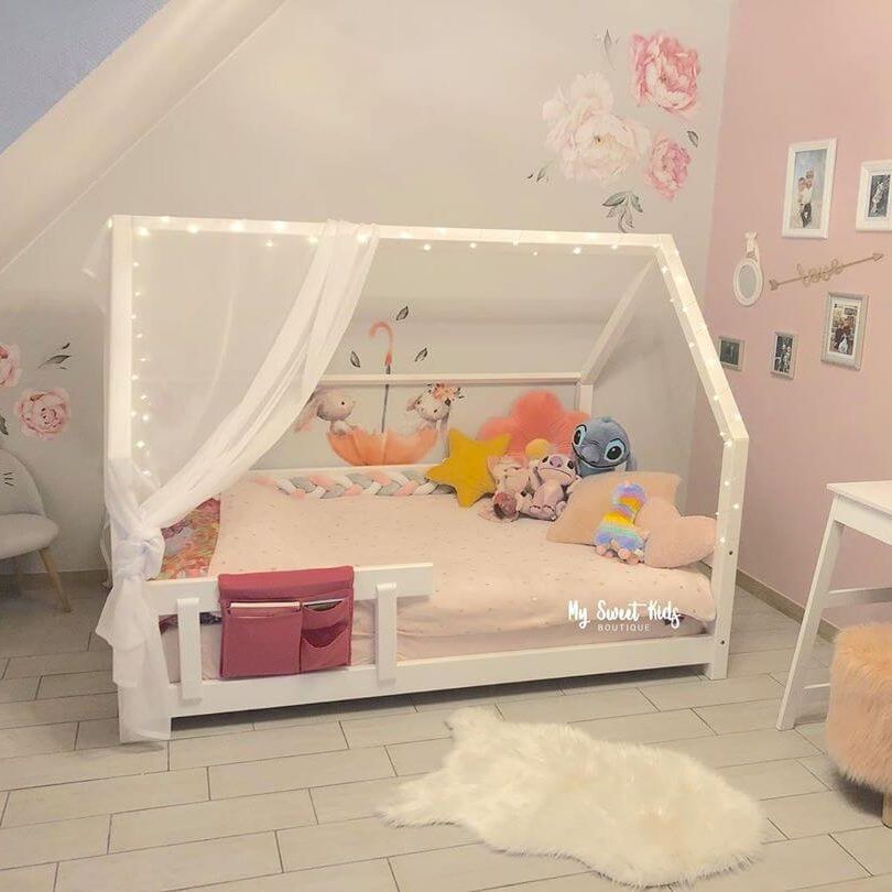 Hausbett FENNA für Kinder mit Rausfallschutz, versch. Maße & Farben