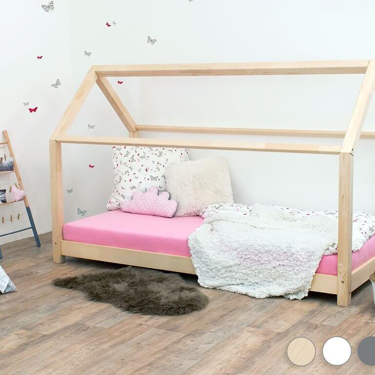 Hausbett FENNA für Kinder mit Rausfallschutz, versch. Maße & Farben