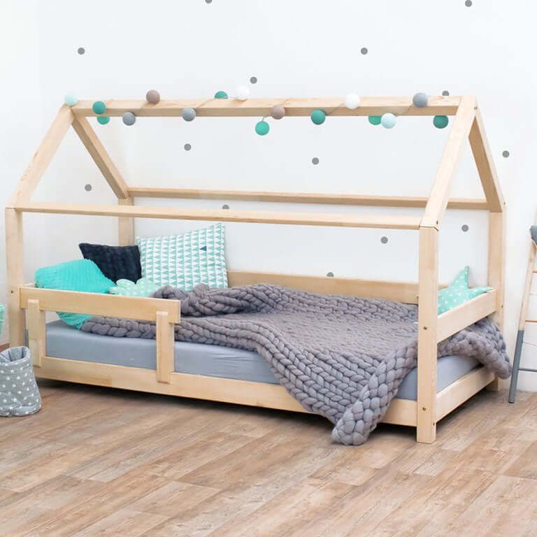 Hausbett FENNA für Kinder mit Rausfallschutz, versch. Maße & Farben