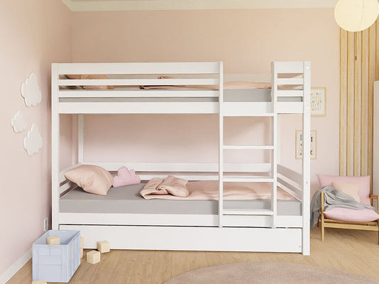 Holz Etagenbett Loni mit Leiter, versch. Farben & Zubehör