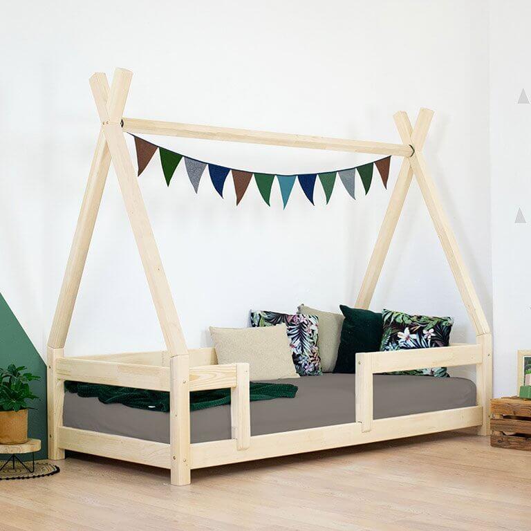 Kinderbett TIPPI mit Rausfallschutz, versch. Farben & Maße