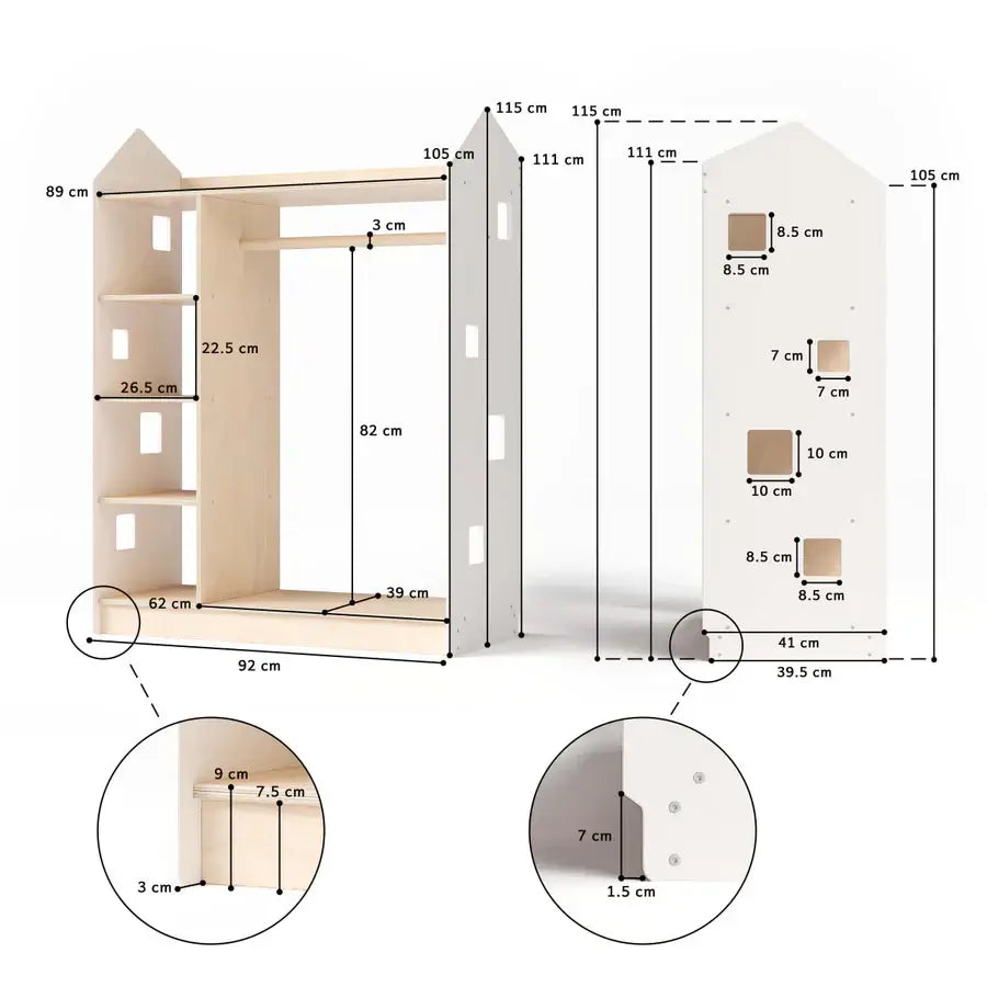 Kleiderschrank für Kinder, versch. Farben