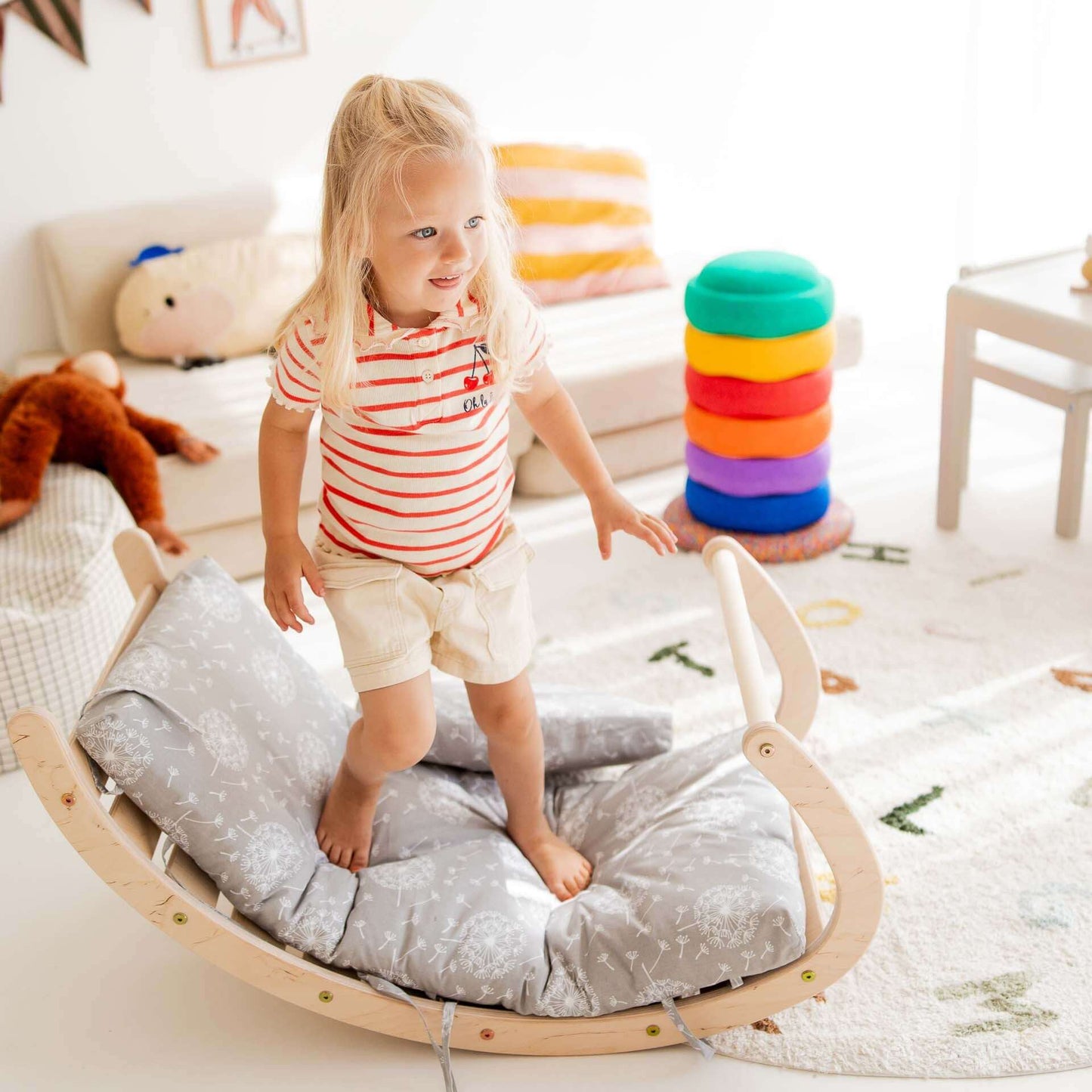 Monkey climbing set - climbing triangle, slide & arch