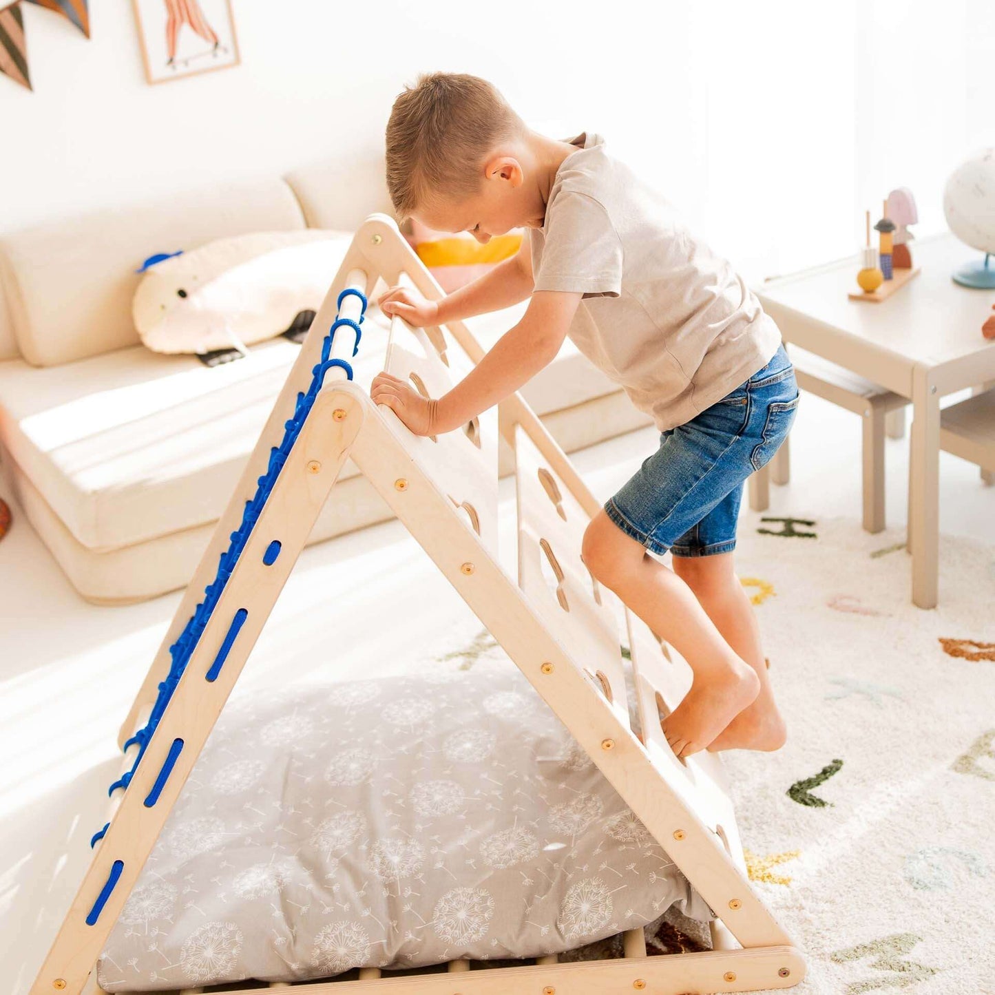 Monkey climbing set - climbing triangle, slide & arch