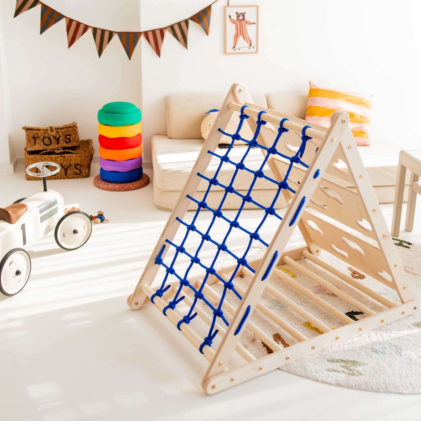 Monkey climbing set - climbing triangle, slide & arch