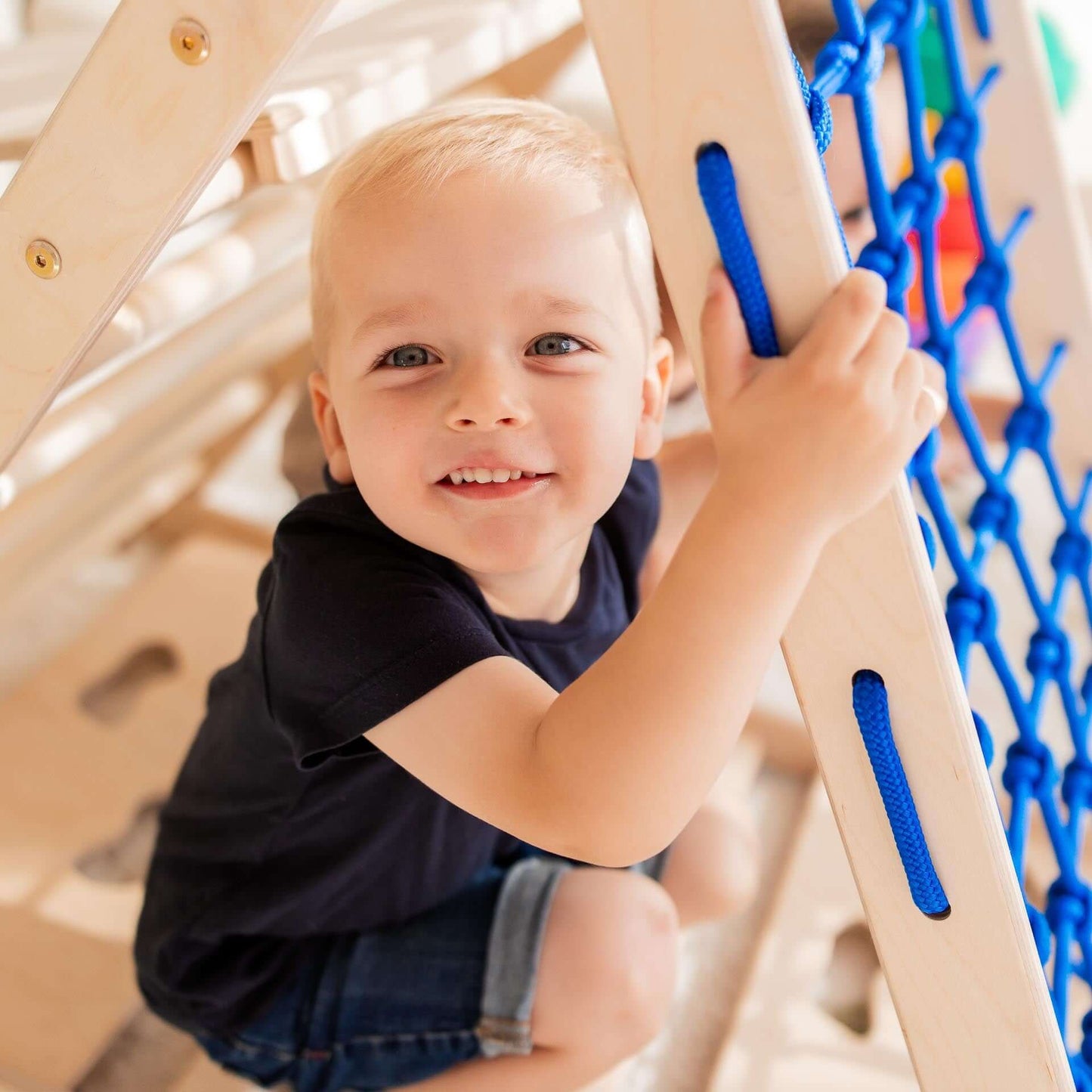 Monkey climbing set - climbing triangle, slide & arch