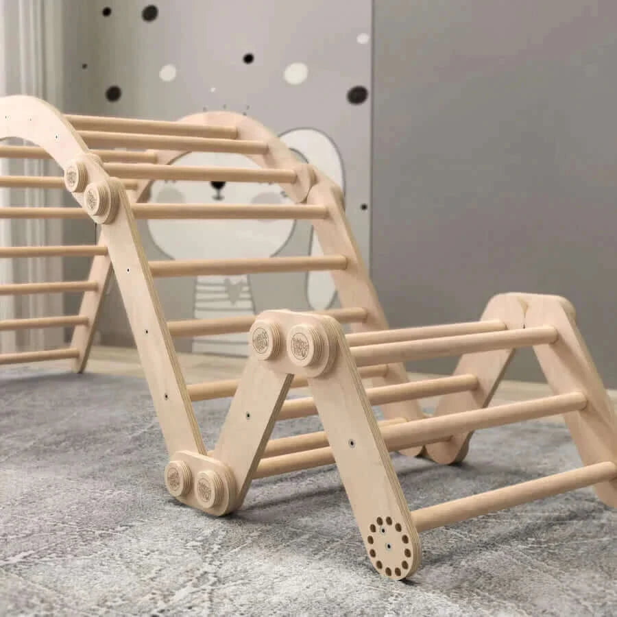 Klettergerüst "L" für Kinder, unbehandeltes Holz