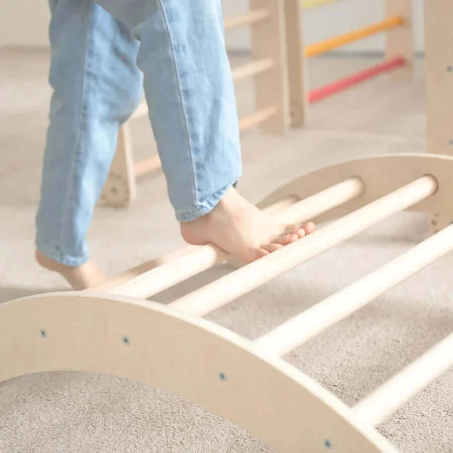 Klettergerüst "L" für Kinder, unbehandeltes Holz