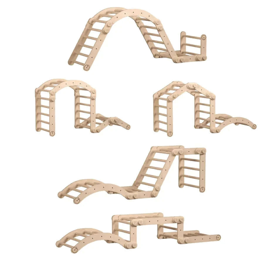 Klettergerüst "L" für Kinder, unbehandeltes Holz