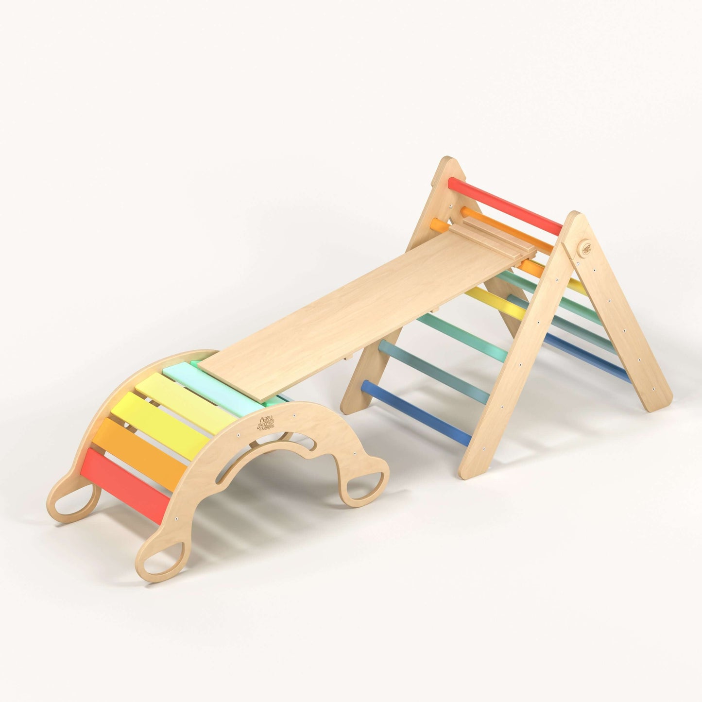 Set Pikler Dreieck, Rutschbrett, Schwingbogen - versch. Farben