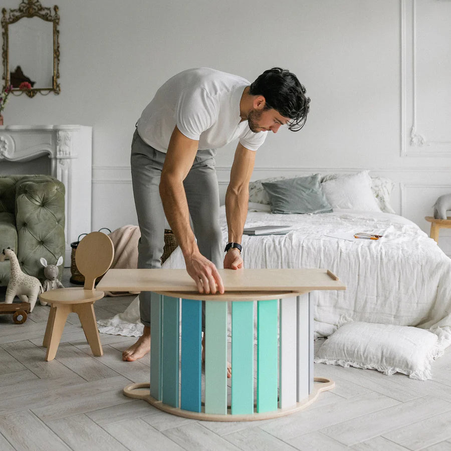 XXL Set Pikler Dreieck, 2x Rutschbrett, Schwingbogen - versch. Farben