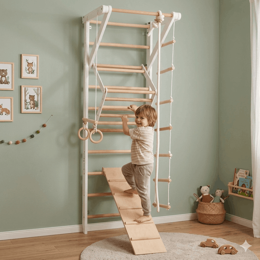 Weiße Kletterwand SPORT3 mit Kindern beim Klettern