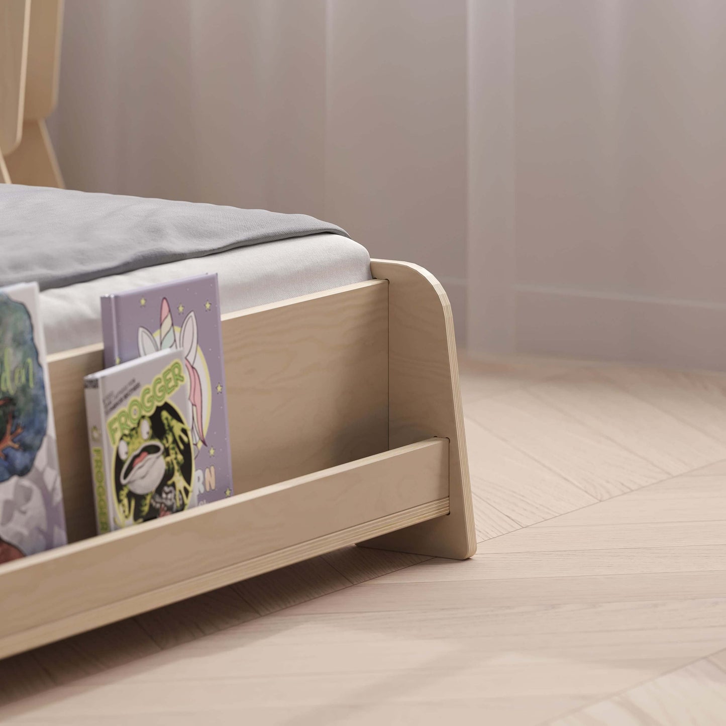 Montessori Kinderbett, verstellbar mit Beleuchtung, versch. Farben