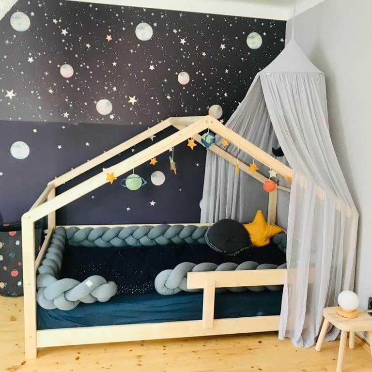 Hausbett NIKA für Kinder mit Rausfallschutz, versch. Maße & Farben