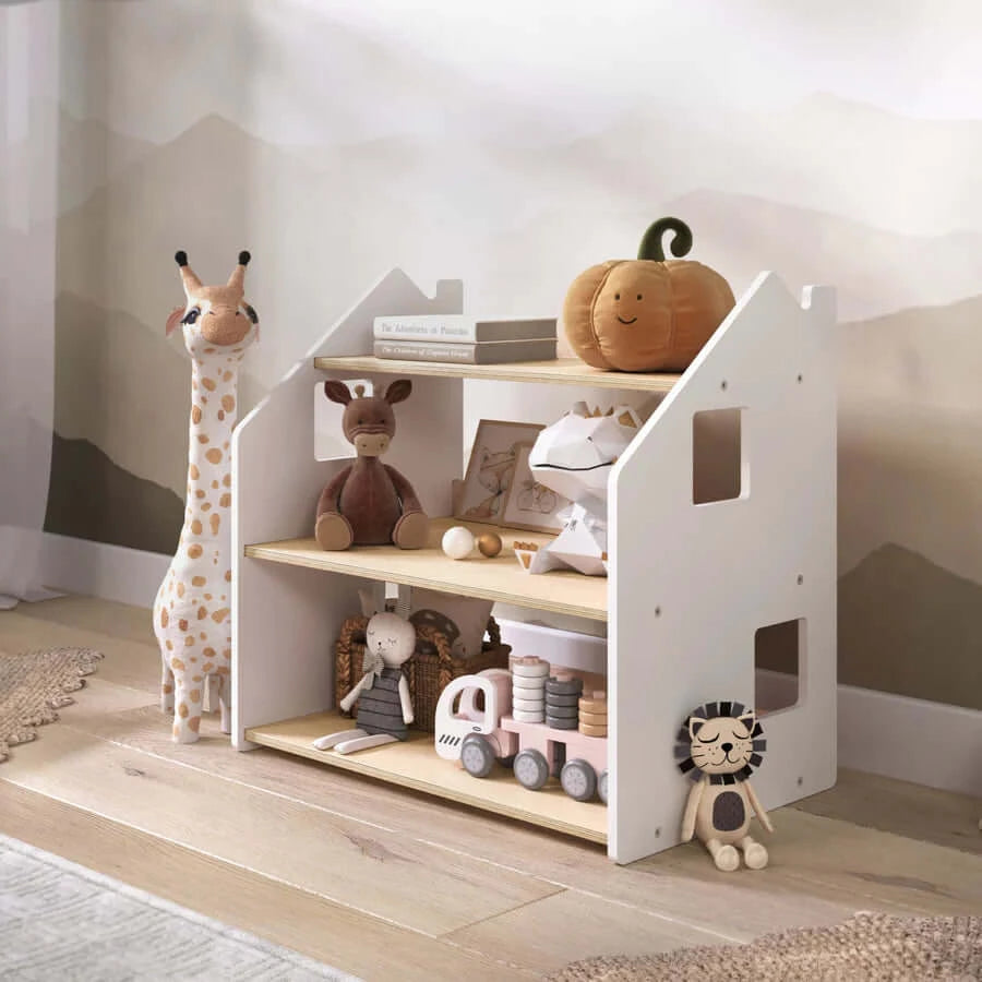 Spielzeugregal Häuschen, versch. Farben