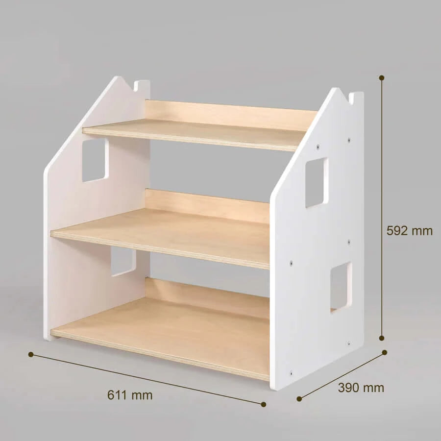 Spielzeugregal Häuschen, versch. Farben