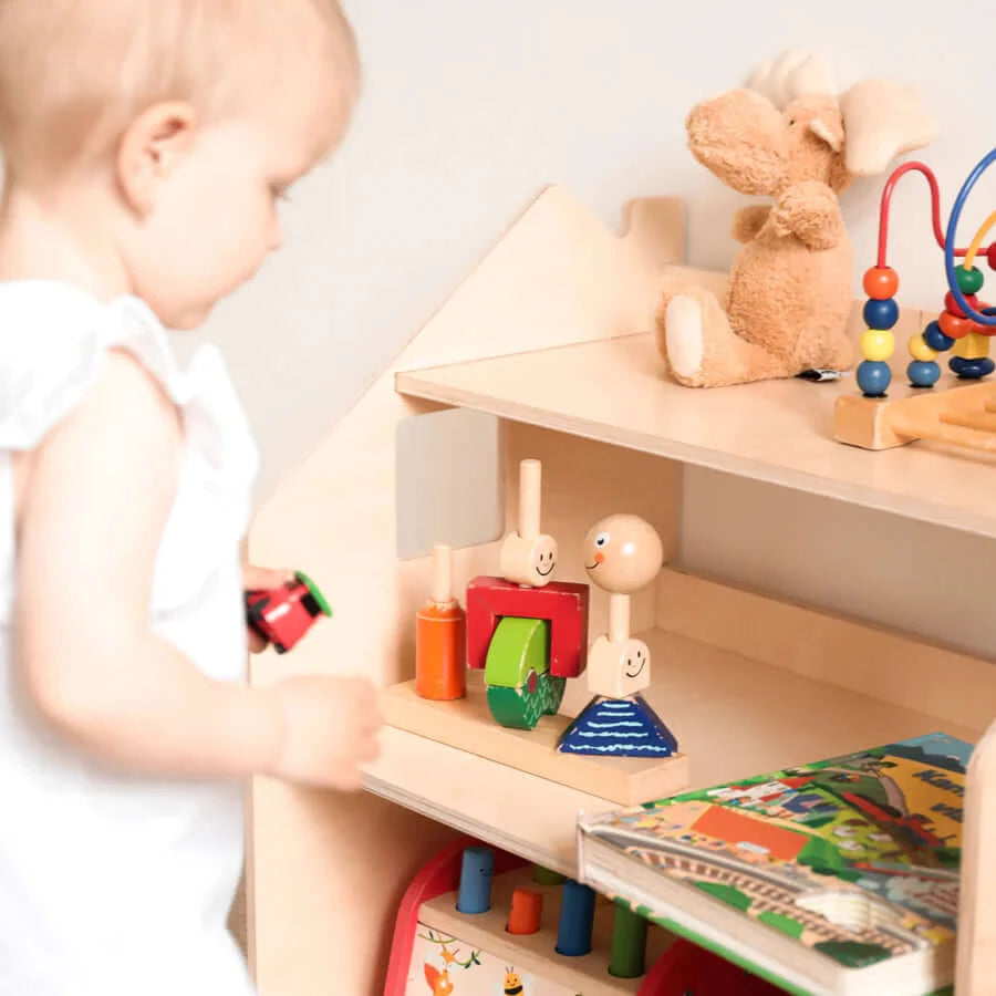 Spielzeugregal Häuschen, versch. Farben