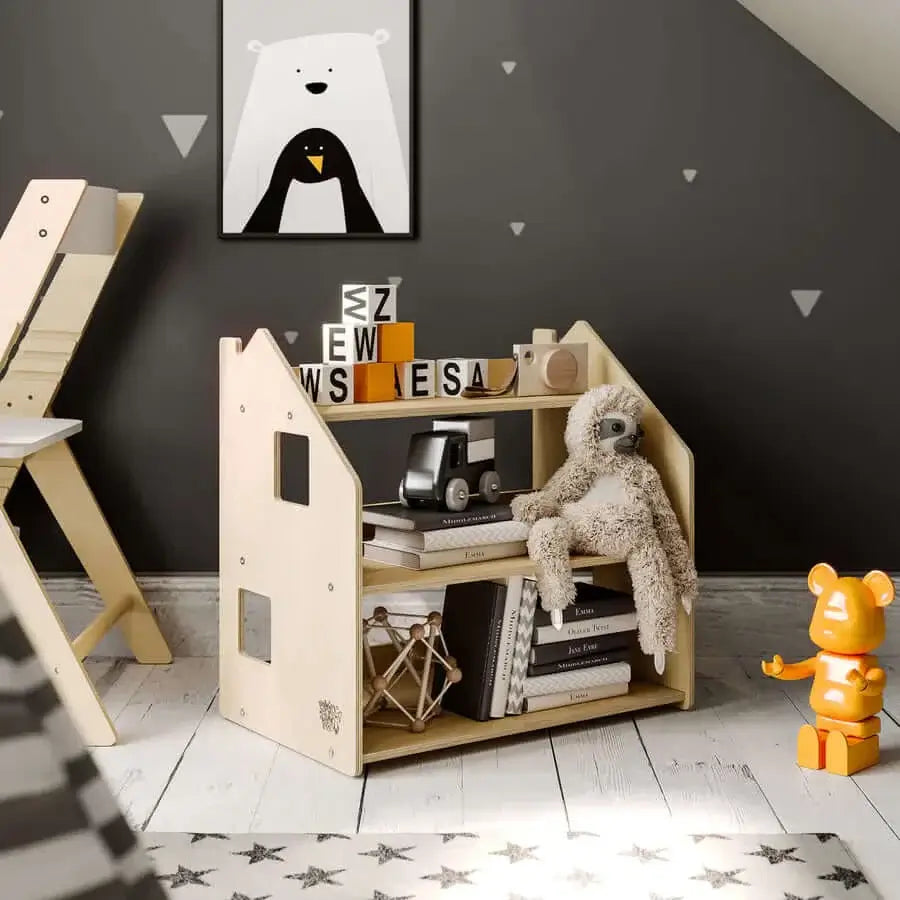 Spielzeugregal Häuschen, versch. Farben