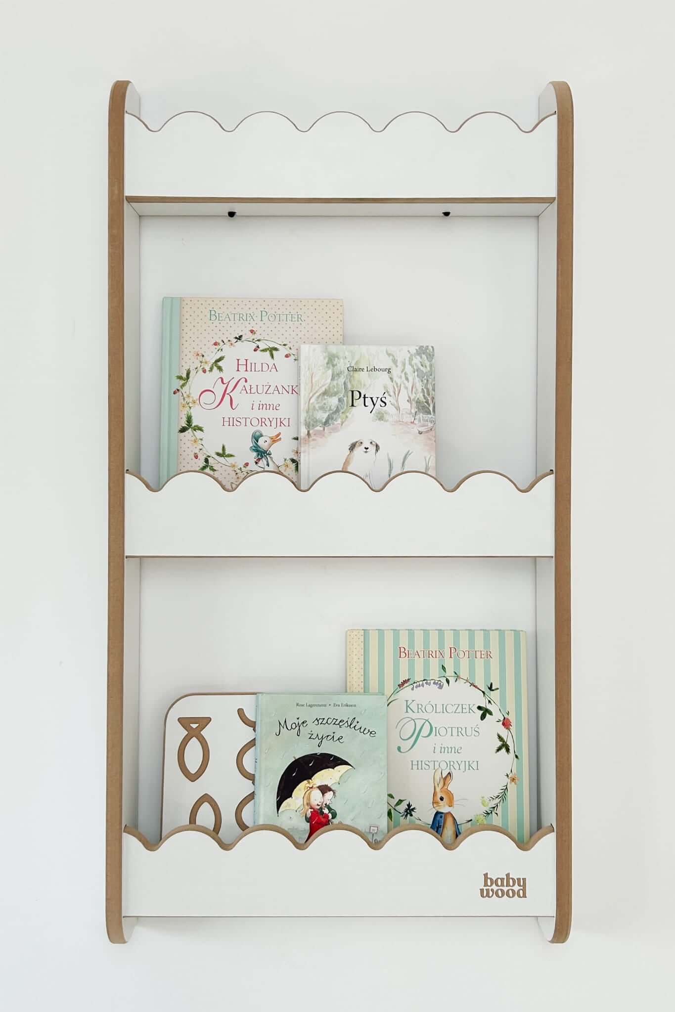 Wall shelf for books "Wave", various sizes and colors