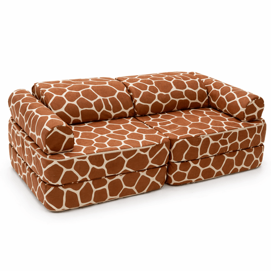 Kompaktes Kindersofa Giraffe – modulares Spielsofa aus Chenille