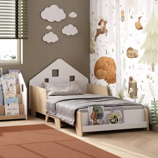 Montessori Kinderbett, verstellbar mit Beleuchtung, versch. Farben