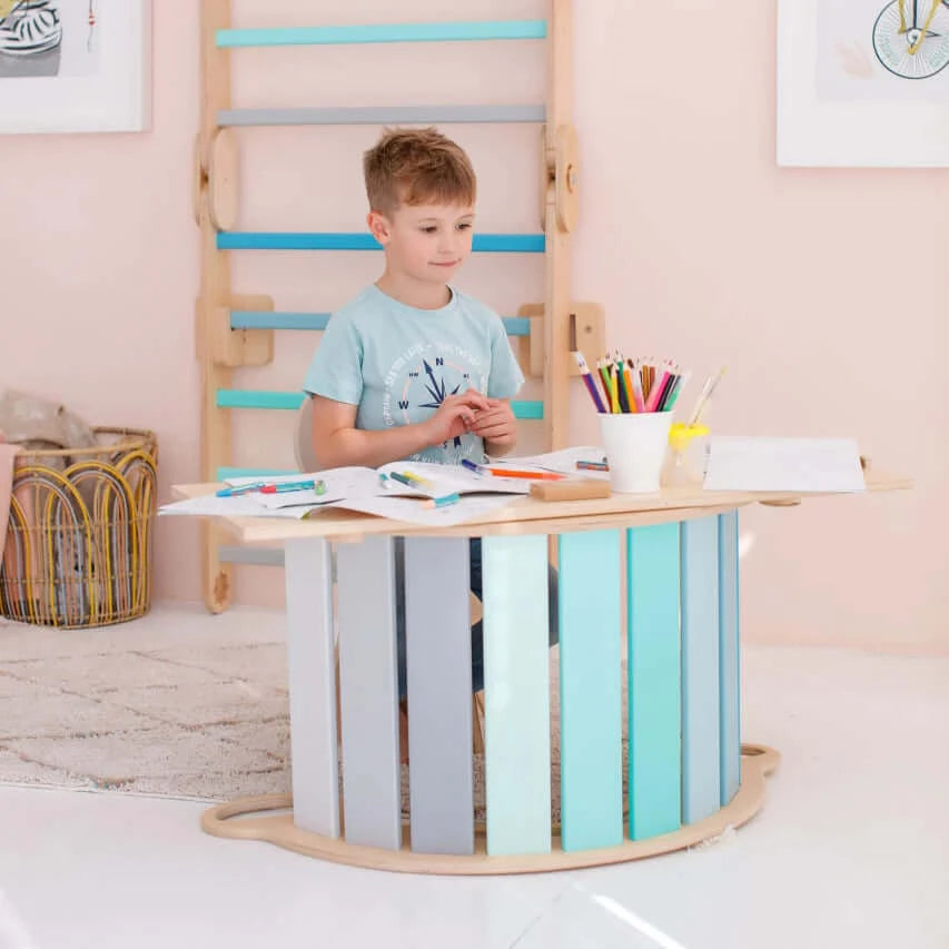 Montessori Kletterbogen Mint mit Rutsche / Leiter