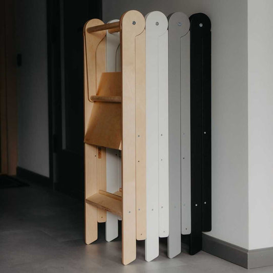 Faltbarer Montessori Lernturm natur FLOHMARKT