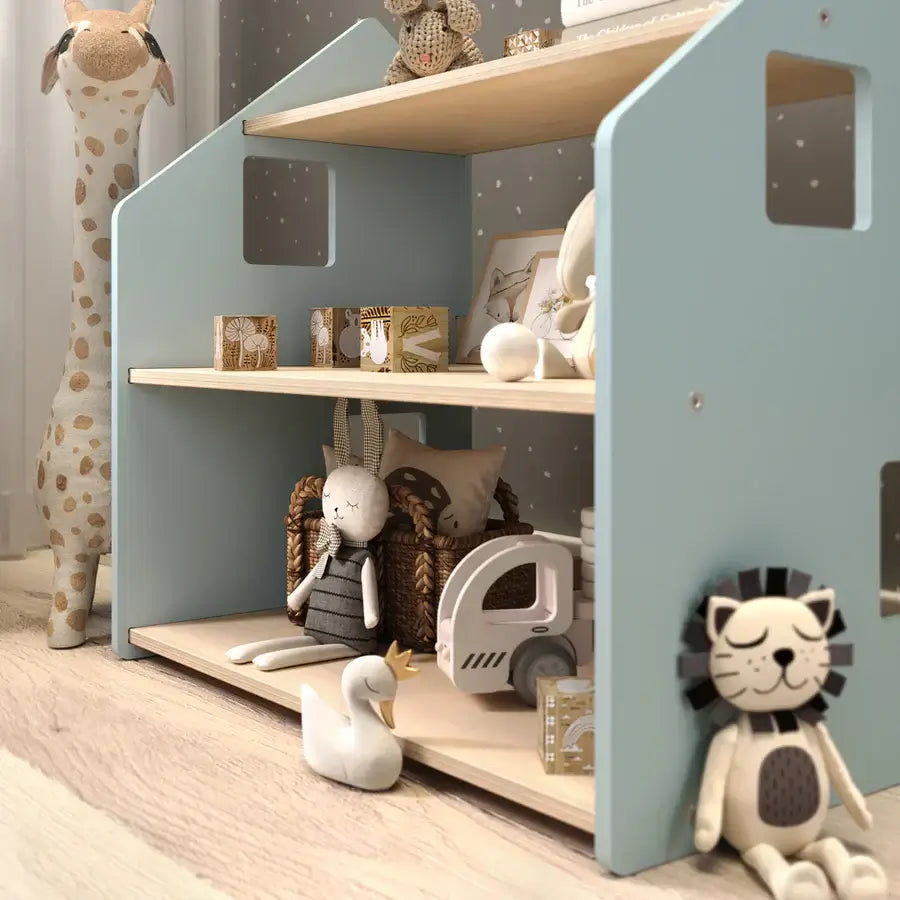 Spielzeugregal Häuschen, versch. Farben