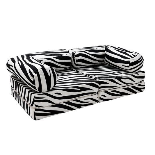 Modulares Kindersofa Zebra – 2-in-1 Spielsofa und Liege