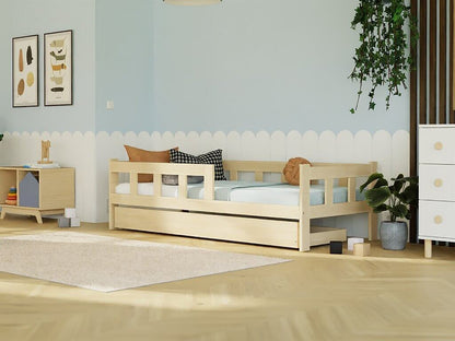 Kinderbett PAULINE mit Rausfallschutz & Zubehör, versch. Maße & Farben