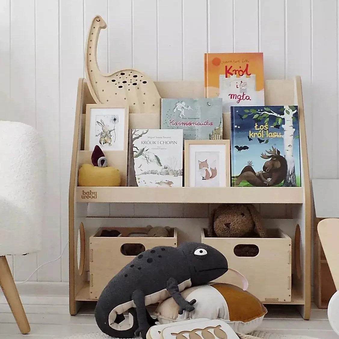 Bücherregal aus Holz für Bücher & Spielzeug