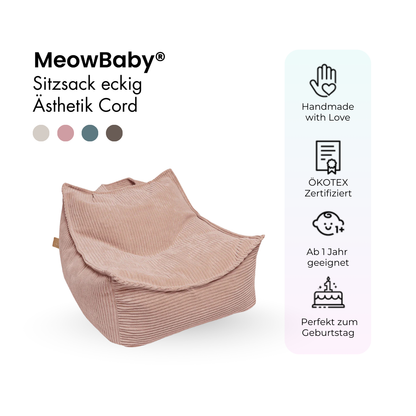 Kindersessel Ästhetik Cord eckig - Classic Cord Edition