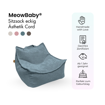 Kindersessel Ästhetik Cord eckig - Classic Cord Edition