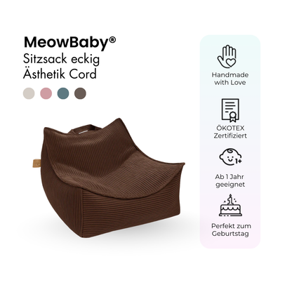 Kindersessel Ästhetik Cord eckig - Classic Cord Edition