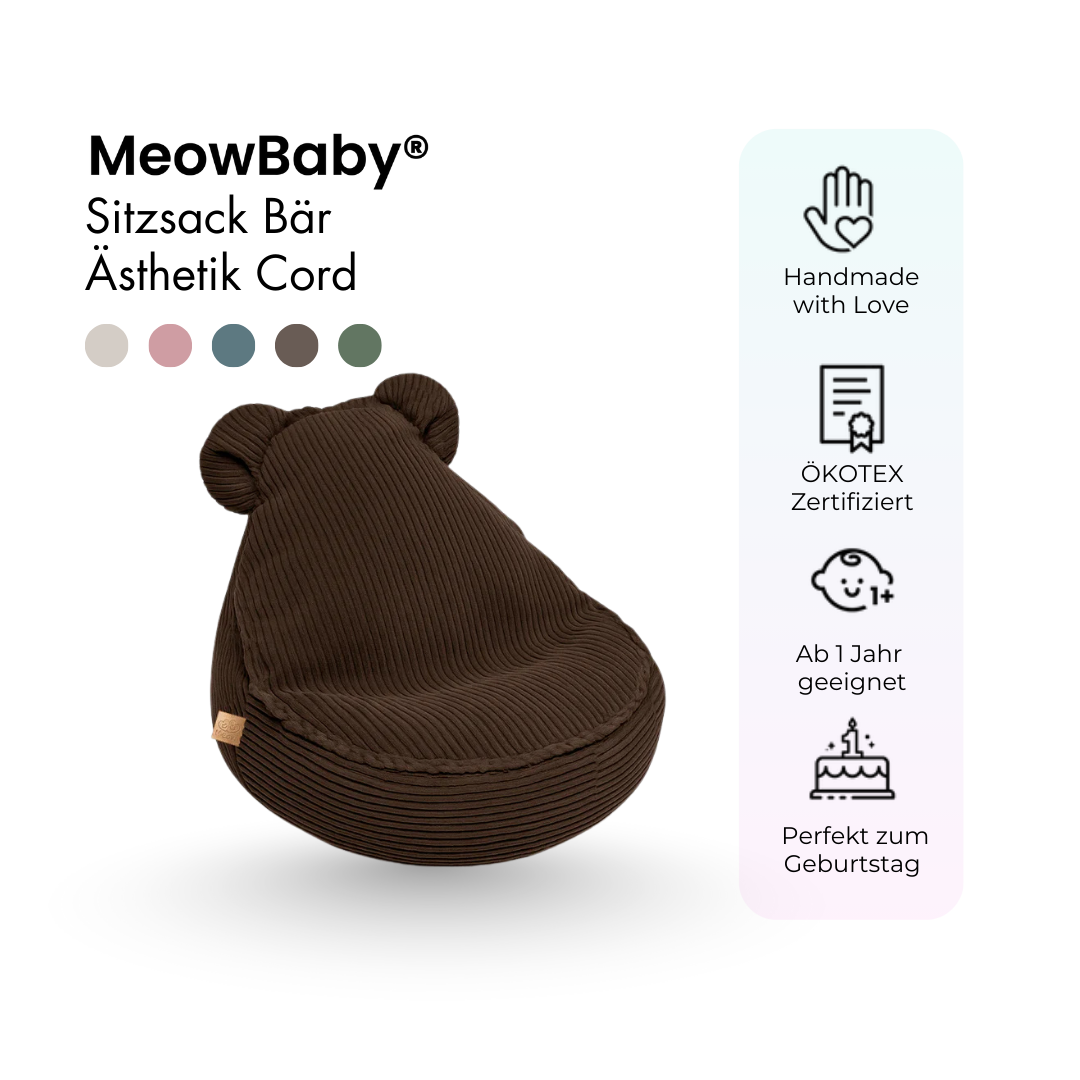 Kindersessel Ästhetik Cord Bär - Classic Cord Edition