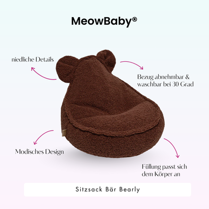 Kindersessel Bearly Bären-Sitzsack - Soft Teddy Edition