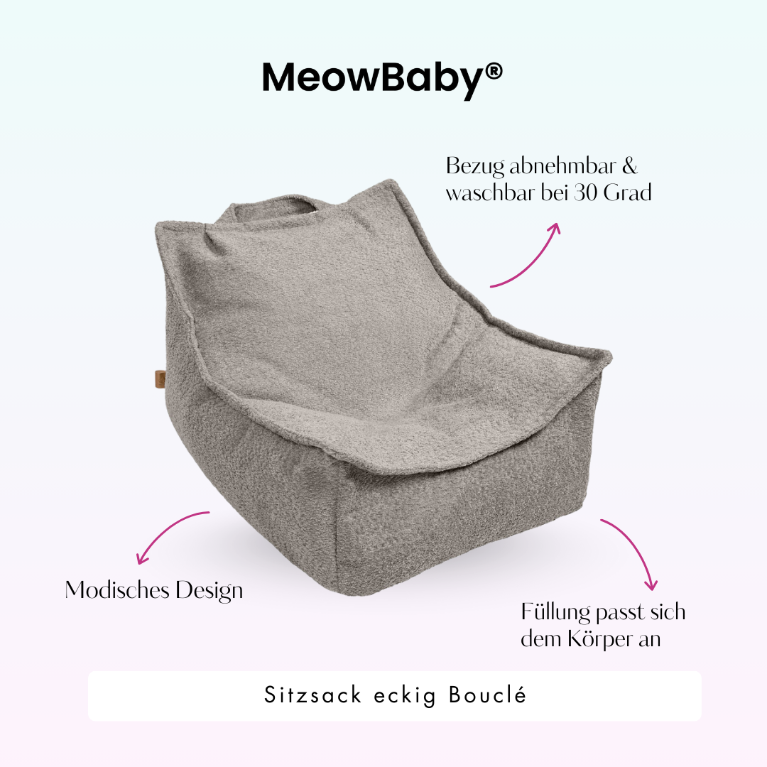 Kindersessel eckig - Premium Bouclé