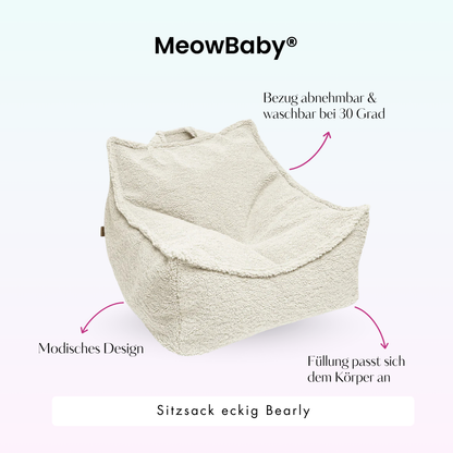 Kindersessel Bearly eckig - Soft Teddy Edition