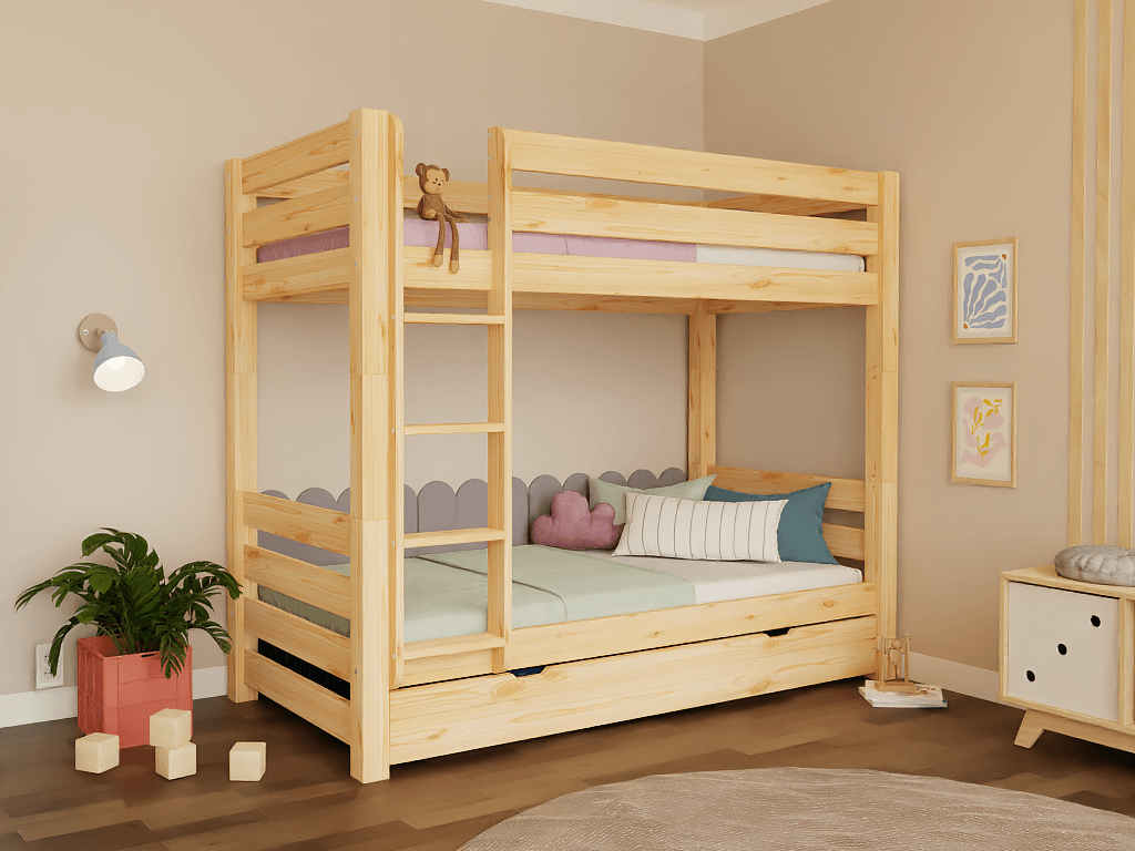 Holz Etagenbett THEA, versch. Farben & Zubehör