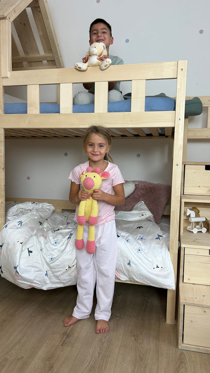 Holz Etagenbett HOLIDAY mit kurzem Dach, 90x200 cm, versch. Farben