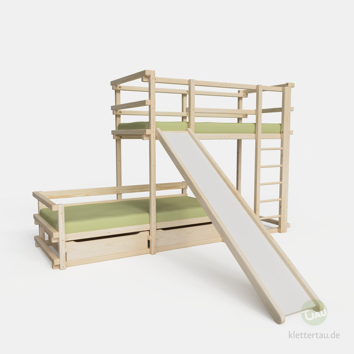 Etagenbett aus Holz  halb versetzt