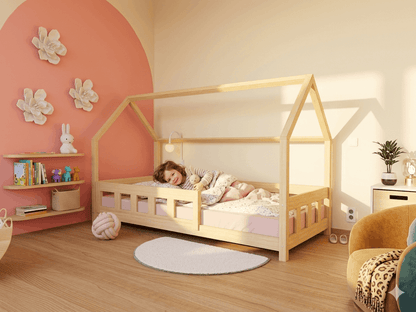 Hausbett ANNI für Kinder mit Rausfallschutz, versch. Maße & Farben