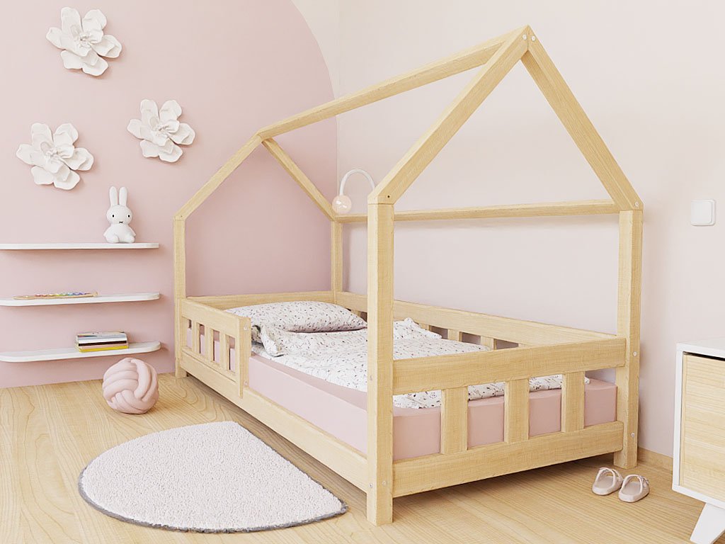 Hausbett ANNI für Kinder mit Rausfallschutz, versch. Maße & Farben