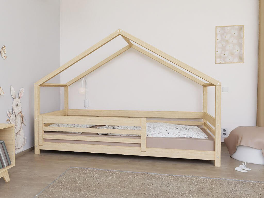 Hausbett EMMI für Kinder mit Rausfallschutz, versch. Maße & Farben