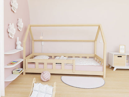 Hausbett ANNI für Kinder mit Rausfallschutz, versch. Maße & Farben