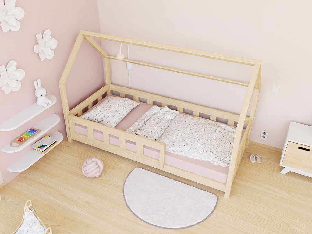 Hausbett ANNI für Kinder mit Rausfallschutz, versch. Maße & Farben