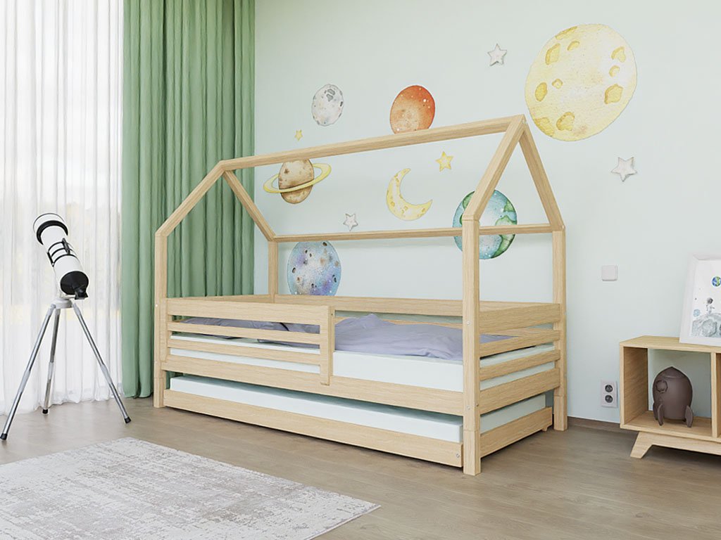 Hausbett LOTTA für Kinder mit Rausfallschutz, versch. Maße & Farben