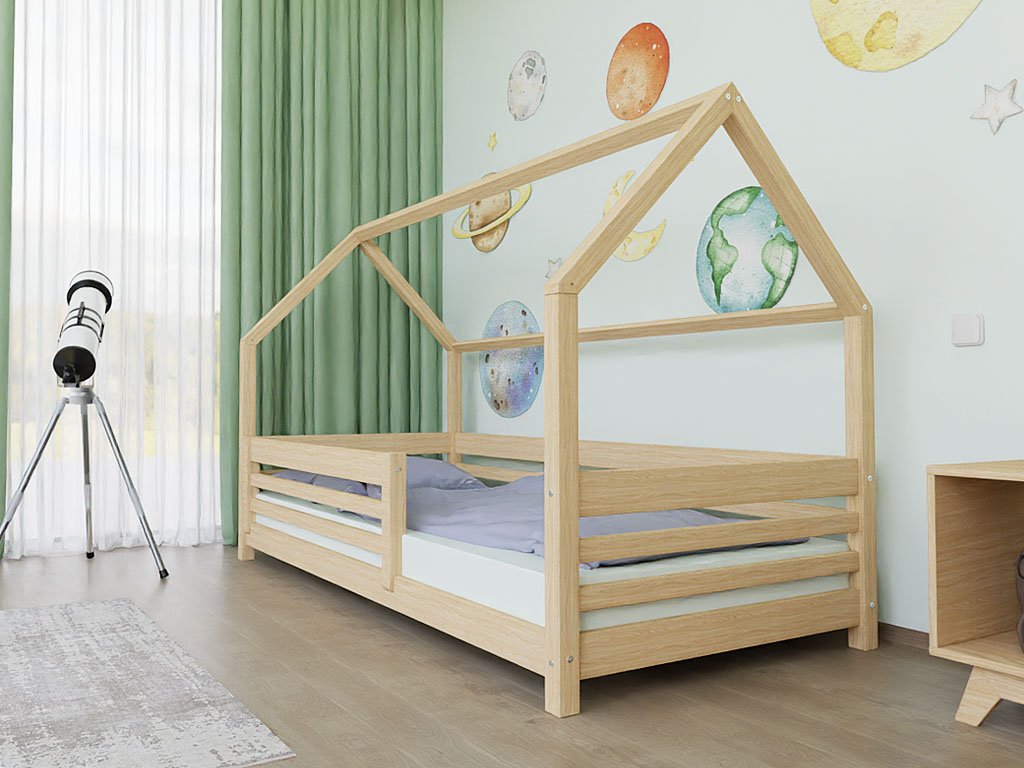 Hausbett LOTTA für Kinder mit Rausfallschutz, versch. Maße & Farben