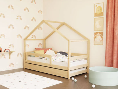 Hausbett NIKA für Kinder mit Rausfallschutz, versch. Maße & Farben